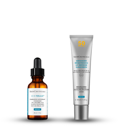 Dr Laura Clinic Curated Duo's Morning Dew-O Ce Ferulic and Advanced Brightening SPF
