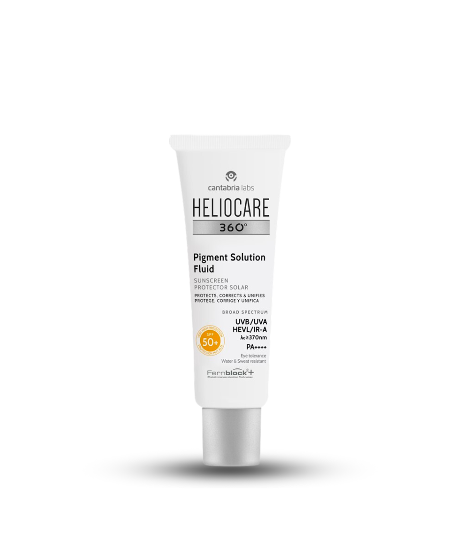 heliocare 360 pigment solution fluid box and bottle spf 50 broad spectrum
