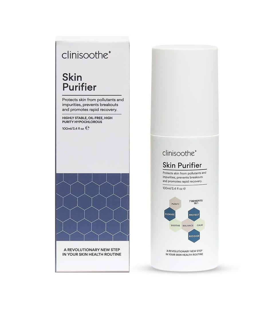 Clinisoothe Skin Purifier protecting skin from pollutants and impurities 100ml bottle and packaging